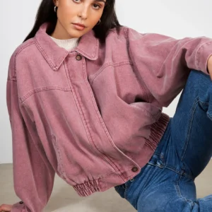 Purple denim jacket